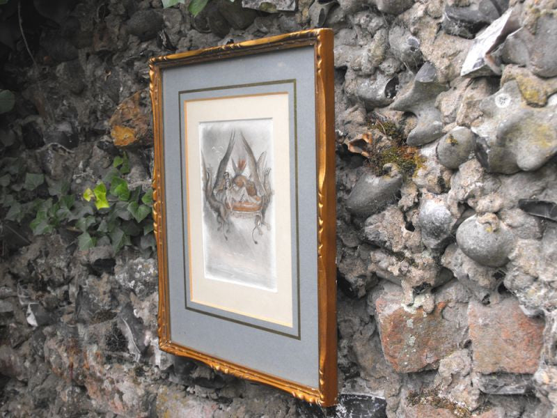 A Fine Original Pencil & Watercolour Painting by Paul Emile Becat, 1885-1960, with Inscription; "Sensibility"