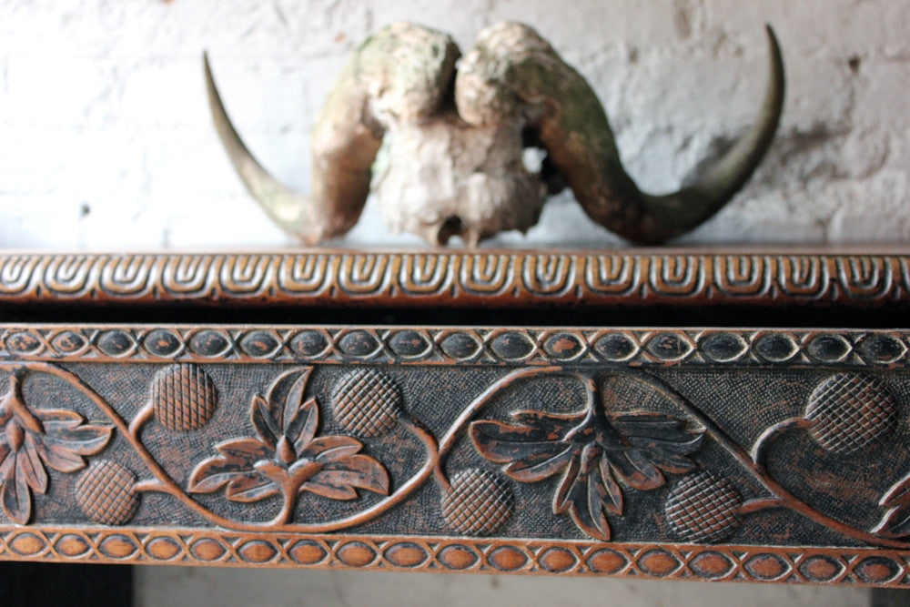 A Good Mid-19thC Anglo-Indian Carved & Ebonised Pedestal Sideboard From Devizes Castle, Wiltshire, England