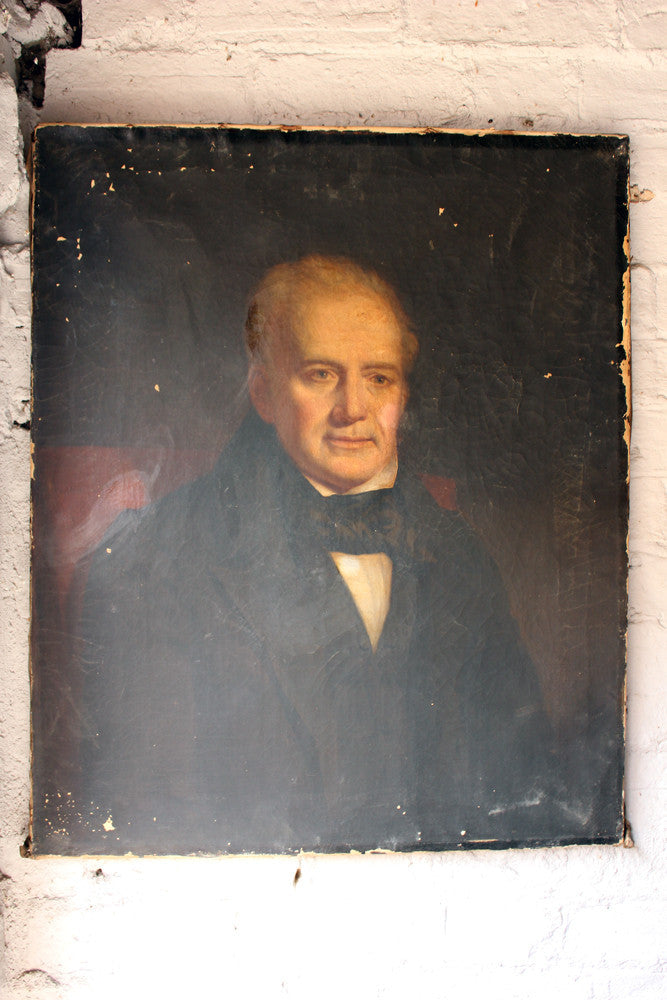 A Good Pair of c.1870 English School Provincial Oil on Canvas Portraits of a Gentleman & His Wife