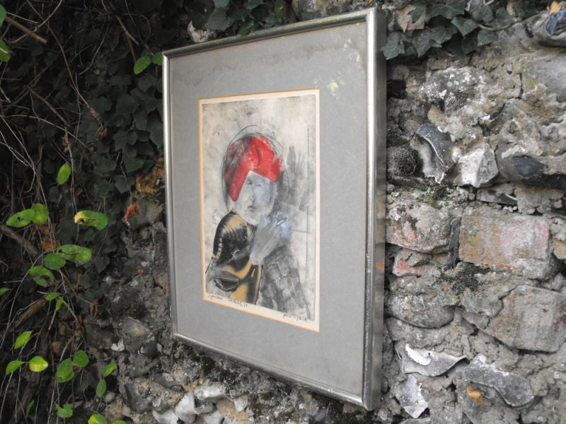 Spaceman' ; An Iconic Framed & Glazed Pencil and Print, Dated 1967, by Sam Walsh (1934-1989)