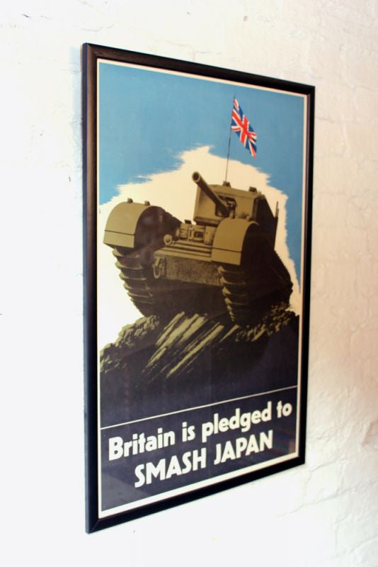 A Fantastic Original c.1940 Vintage WWII Period Poster; Britain is Pledged To Smash Japan