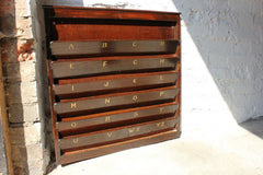 A Fine c.1900 Oak & Gilt Painted Correspondence Rack