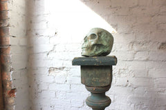 A Contemporary Composition Stone Sculpture of a Human Skull