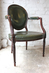 A Fantastic George III Country House Mahogany & Leather Elbow Chair c.1810