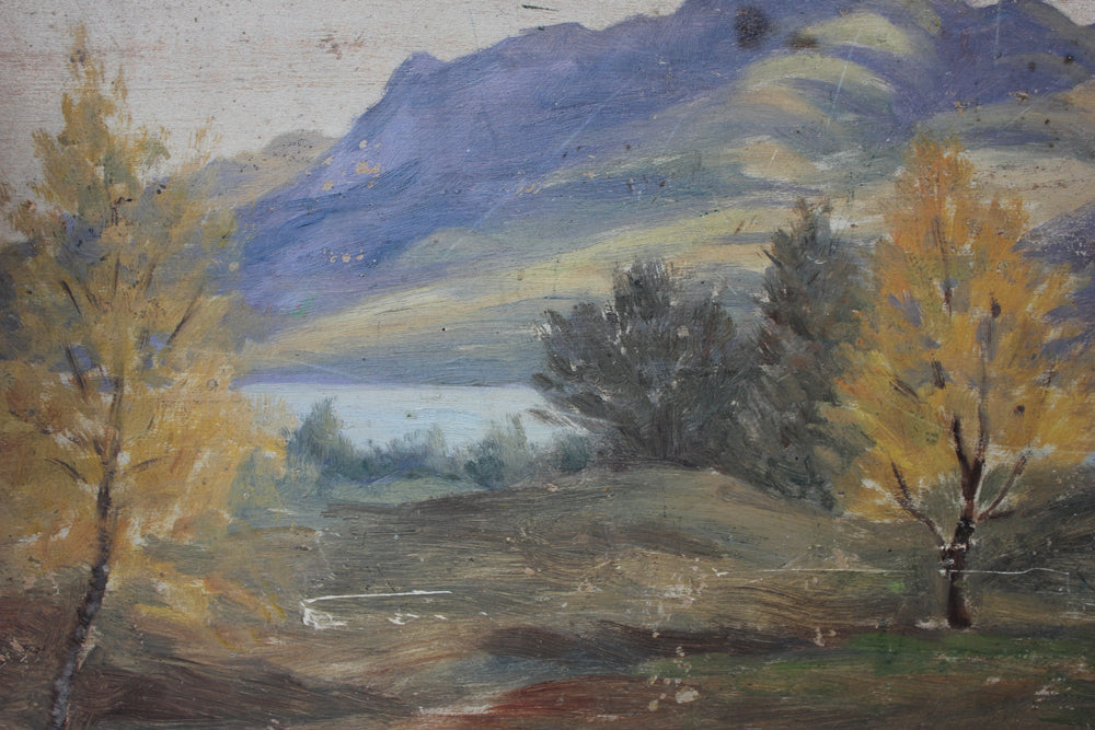 A Charming c.1914 Naive English School Oil on Board; Craigalliain Half Pound Trout