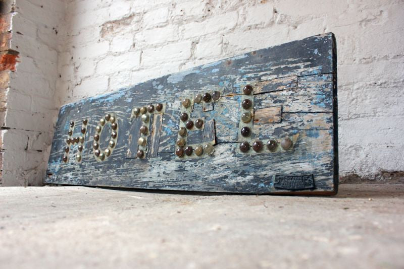 A Cracking c.1930s Painted Oak 'Hotel'; Advertising Reflective Road Sign