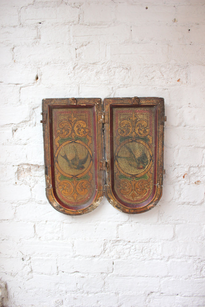 A Fantastic Pair of Hand Painted Fairground Centre Dropper Panels Attributed to W.H.Halstead c.1885