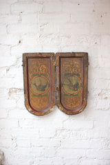 A Fantastic Pair of Hand Painted Fairground Centre Dropper Panels Attributed to W.H.Halstead c.1885