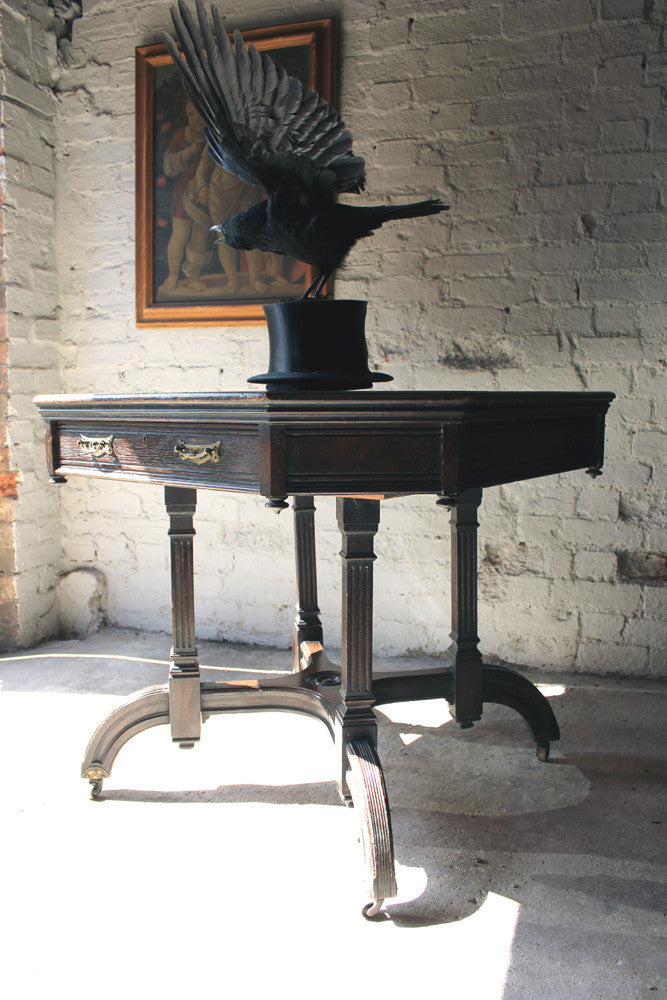 A Good Quality c.1882 Octagonal Victorian Oak Centre Table