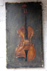 A Charming Late 19thC Oil on Canvas of a Violin