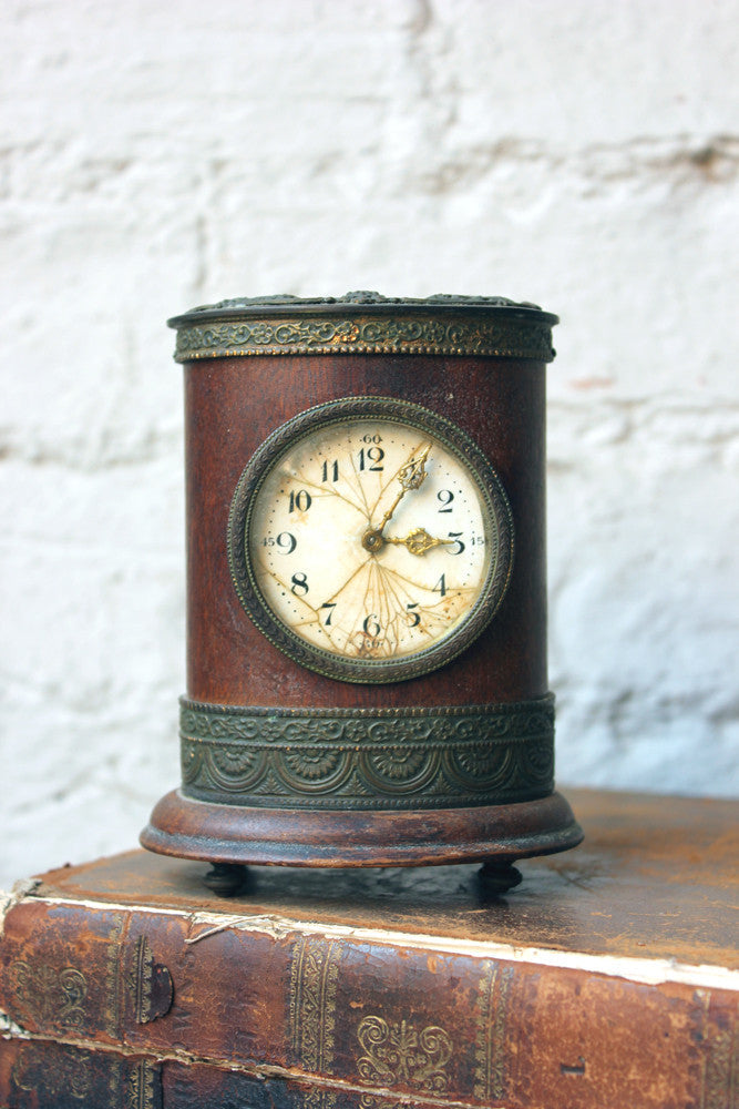 A c.1890 French Mahogany & Gilt Metal Cased Table Clock