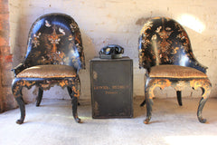 A Fine Pair of Early Victorian Japanned Papier-Mâché Side Chairs c.1844