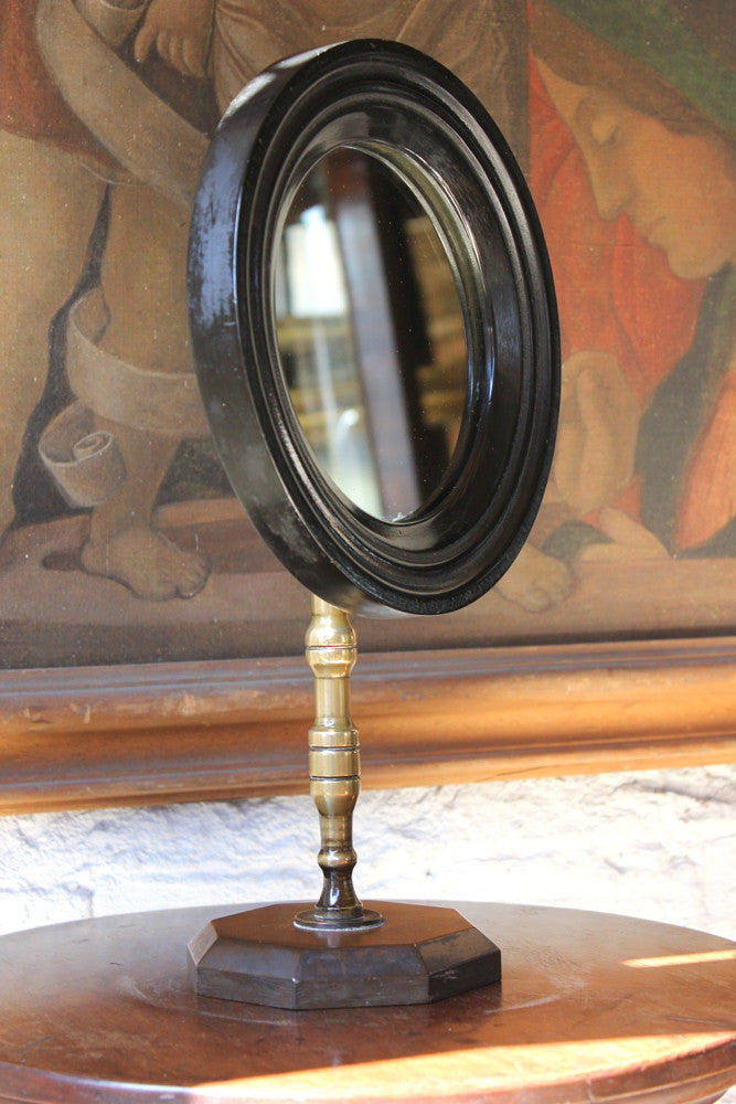 A Good Late 19thC Ebonised Gentleman's Shaving Mirror c.1880