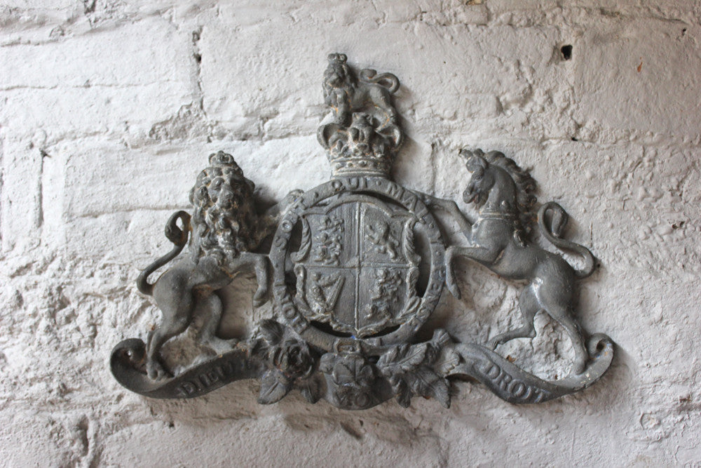 A Good 19thC Pierced Lead Royal Armorial