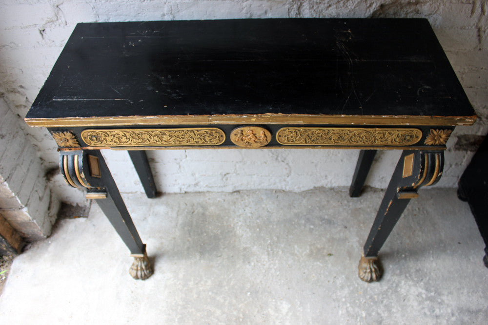 A Good Regency Period Gilt & Ebonised Hall Table