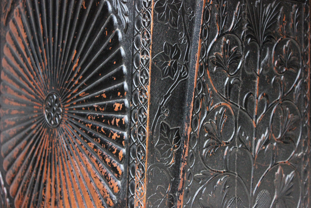 A Good Mid-19thC Anglo-Indian Carved & Ebonised Pedestal Sideboard From Devizes Castle, Wiltshire, England