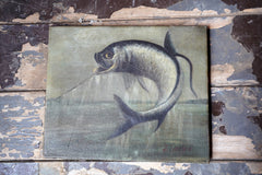 A 19thC Oil on Canvas Tarpon Fishing Study; J. Leonhard