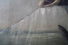 A 19thC Oil on Canvas Tarpon Fishing Study; J. Leonhard