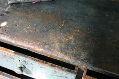 A Decorative Teal Painted Pine Chest of Drawers c.1900-15