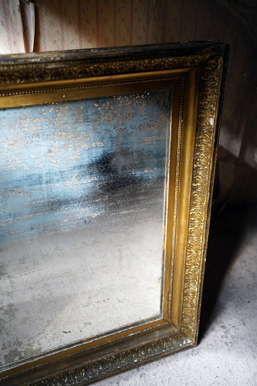 A Good & Large Rectangular Giltwood Wall Mirror; c.1800 & Later