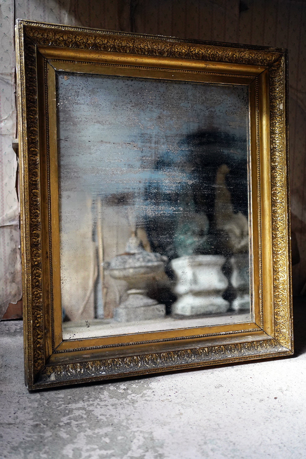 A Good & Large Rectangular Giltwood Wall Mirror; c.1800 & Later