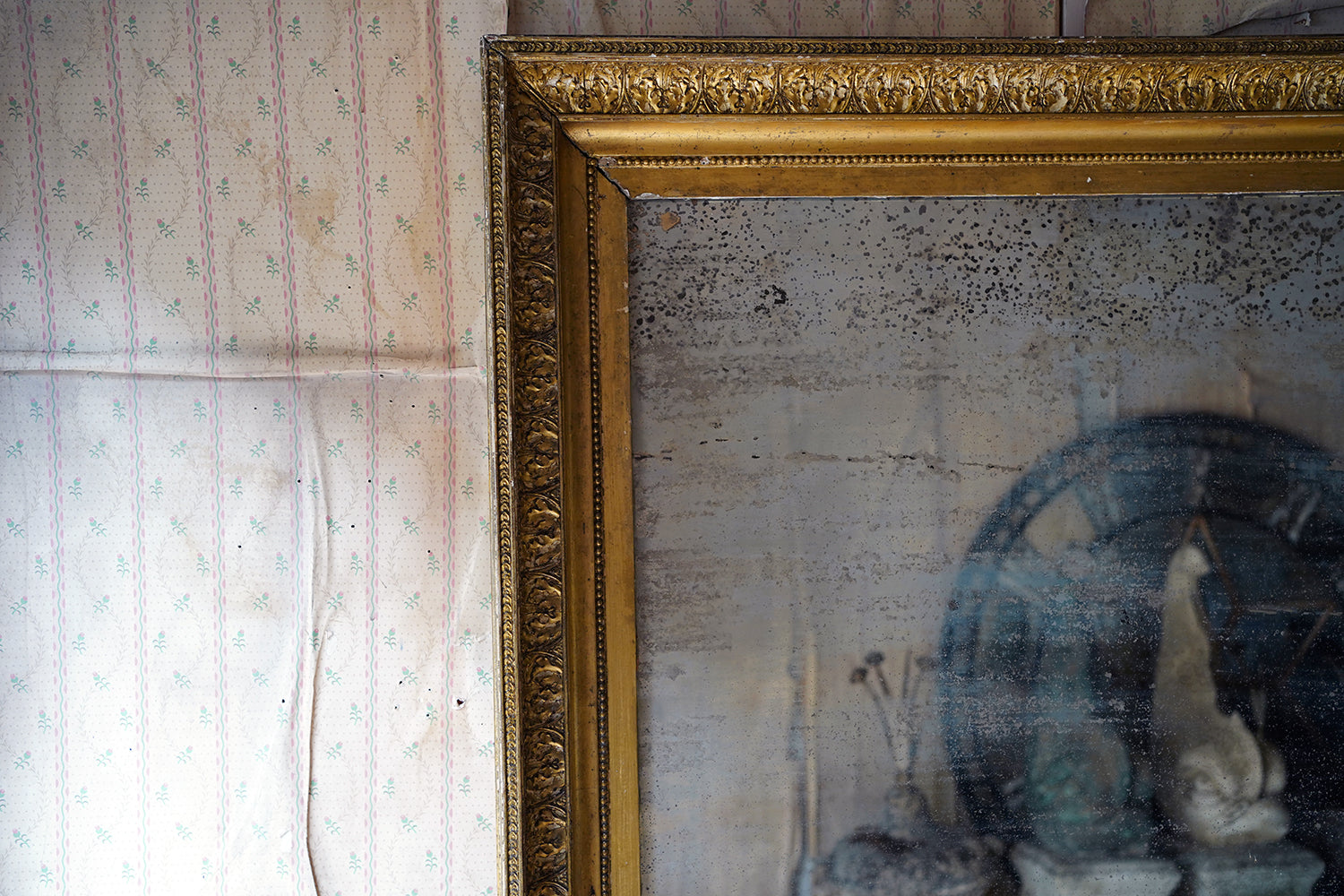 A Good & Large Rectangular Giltwood Wall Mirror; c.1800 & Later