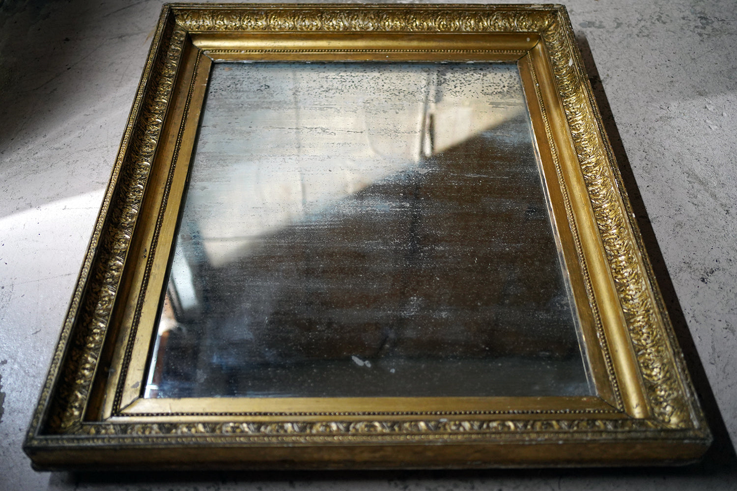 A Good & Large Rectangular Giltwood Wall Mirror; c.1800 & Later