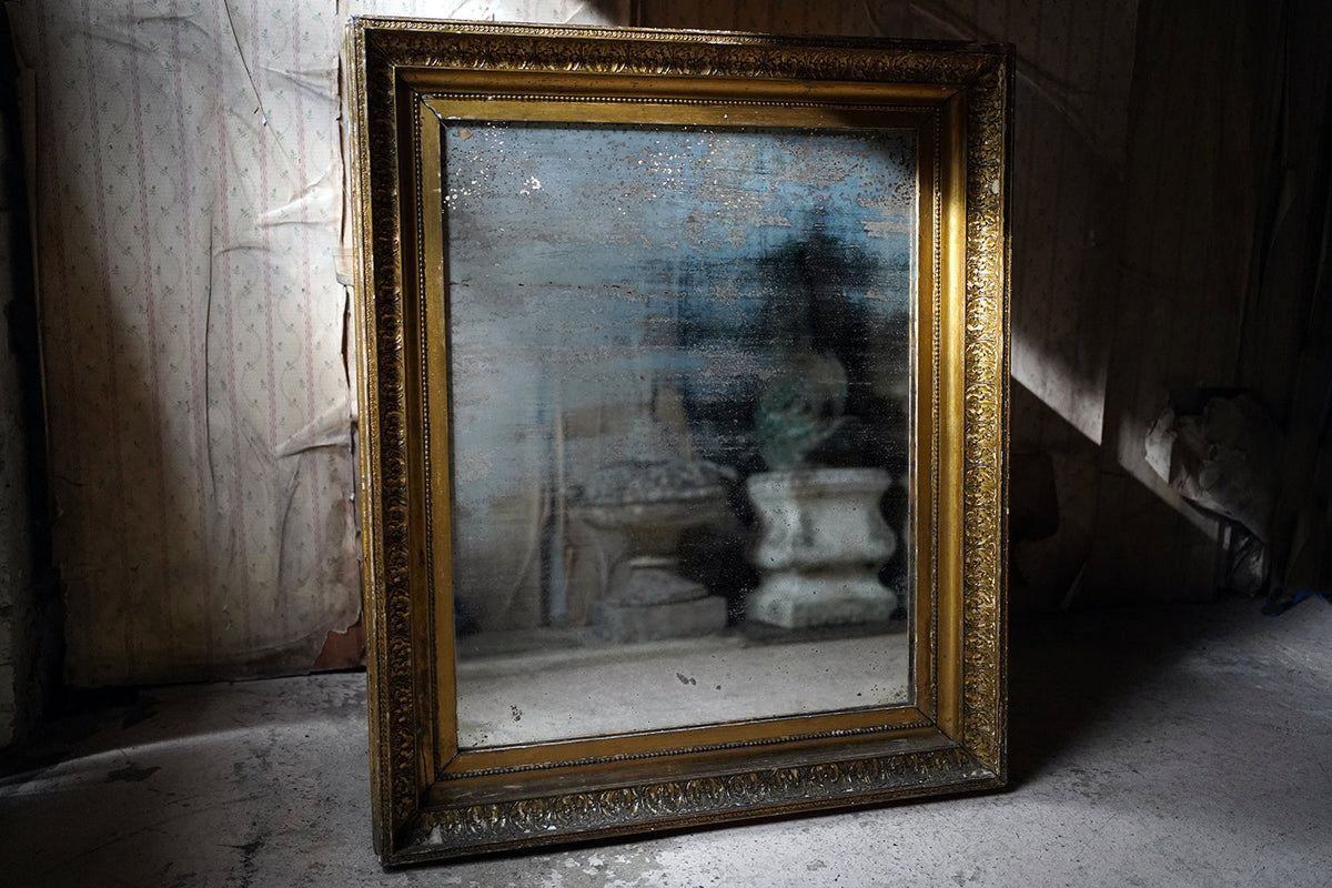 A Good & Large Rectangular Giltwood Wall Mirror; c.1800 & Later