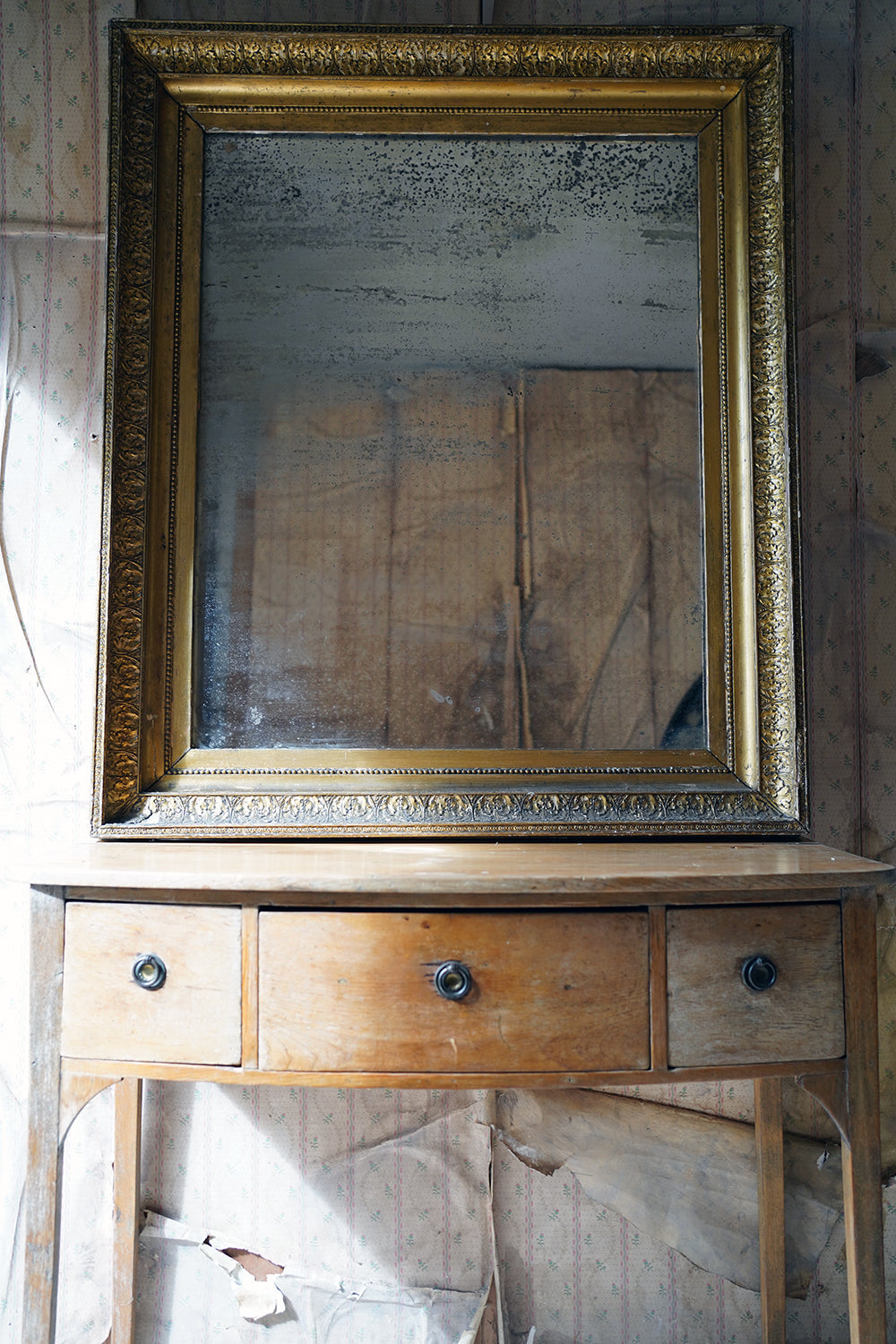 A Good & Large Rectangular Giltwood Wall Mirror; c.1800 & Later
