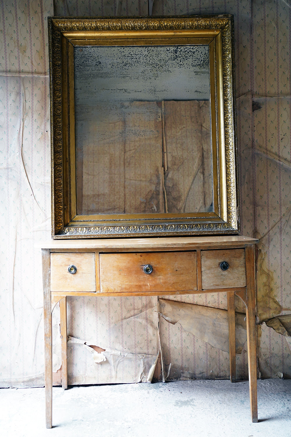 A Good & Large Rectangular Giltwood Wall Mirror; c.1800 & Later