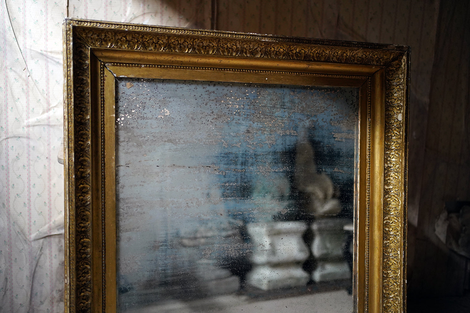 A Good & Large Rectangular Giltwood Wall Mirror; c.1800 & Later