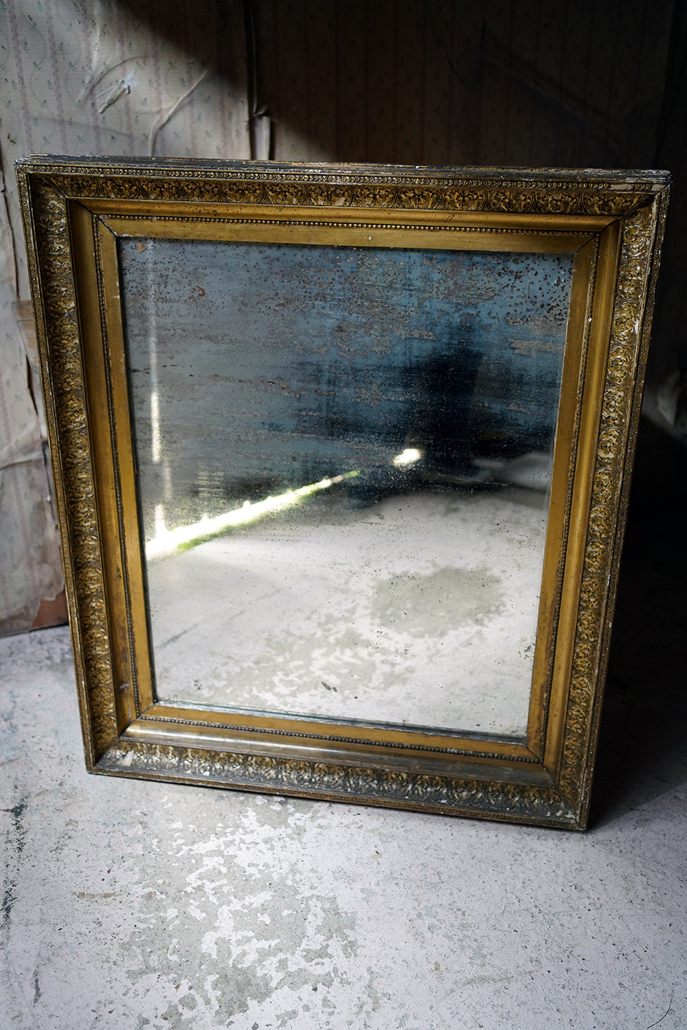 A Good & Large Rectangular Giltwood Wall Mirror; c.1800 & Later