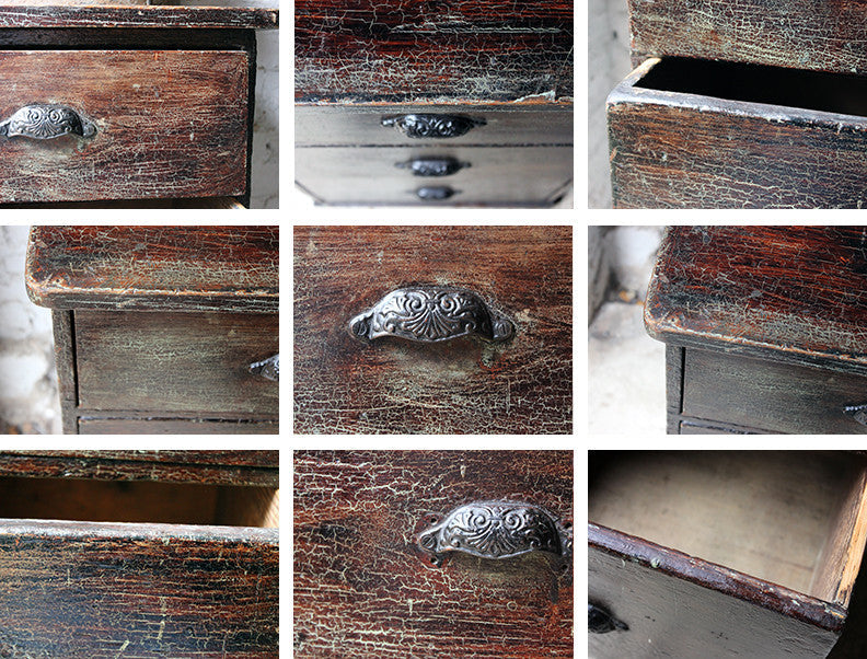 A Decorative Victorian Scumbled Pine Pillar Chest Of Three Drawers c.1870