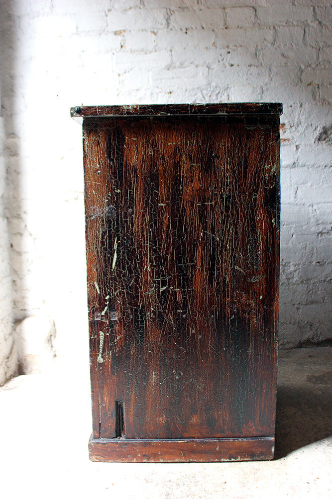 A Decorative Victorian Scumbled Pine Pillar Chest Of Three Drawers c.1870