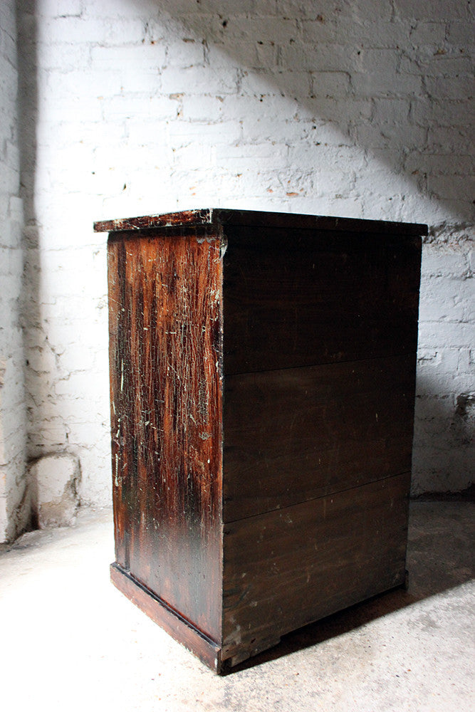 A Decorative Victorian Scumbled Pine Pillar Chest Of Three Drawers c.1870