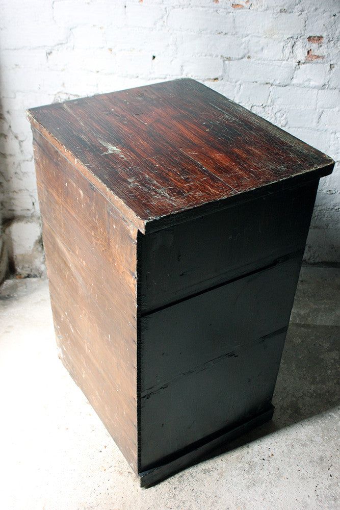 A Decorative Victorian Scumbled Pine Pillar Chest Of Three Drawers c.1870