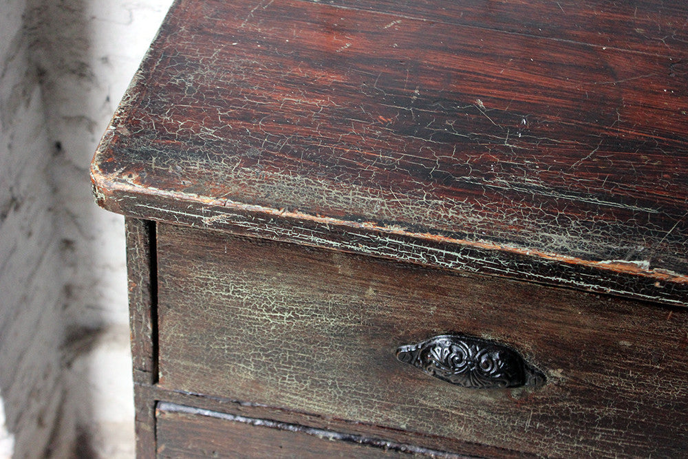 A Decorative Victorian Scumbled Pine Pillar Chest Of Three Drawers c.1870