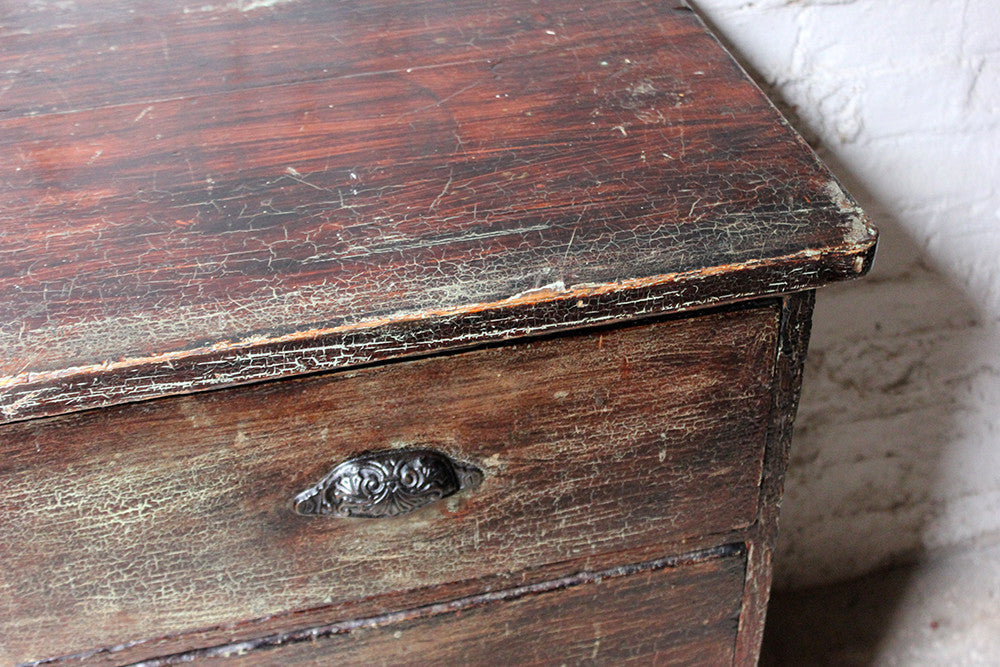 A Decorative Victorian Scumbled Pine Pillar Chest Of Three Drawers c.1870