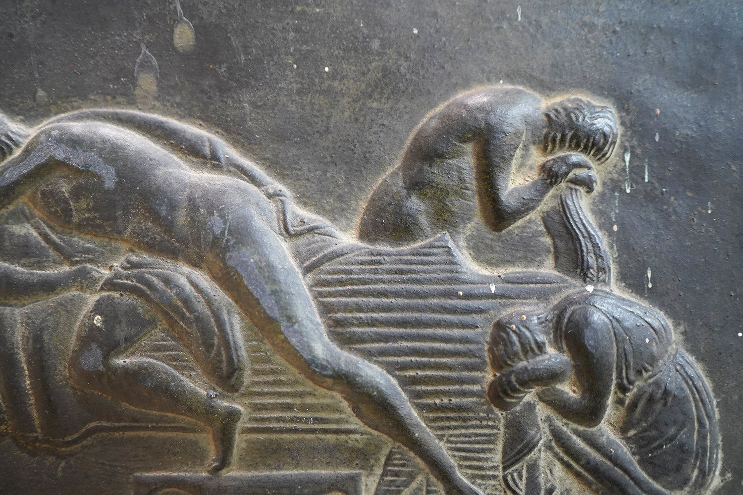 A Decorative Trio of Early 20thC Graduating Slate Plaques Depicting Classical Greek Scenes