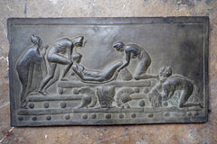 A Decorative Trio of Early 20thC Graduating Slate Plaques Depicting Classical Greek Scenes