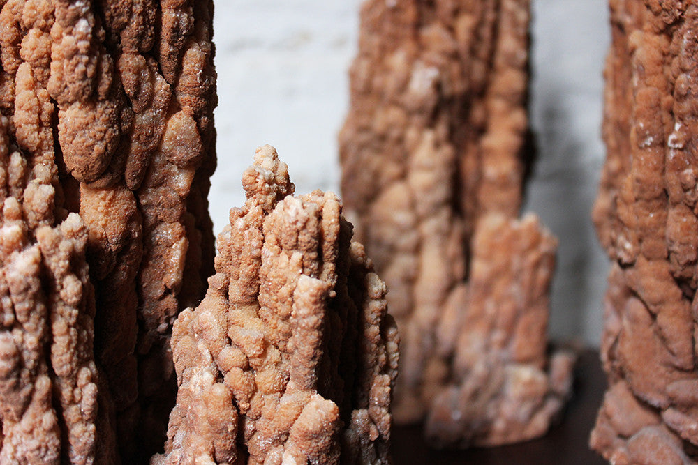 A Beautiful Group of Three Graduated Aragonite Scholar's Rocks