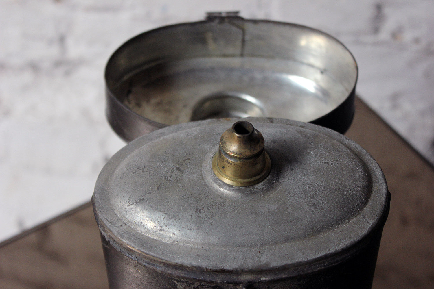 A Delightful Black Japanned Toleware Container; 'Gunpowder' c.1890