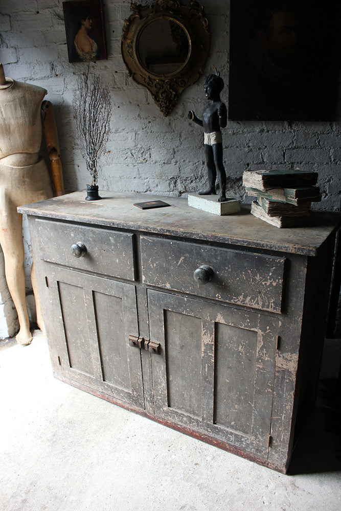 A Decorative c.1900 Painted Pine Cupboard