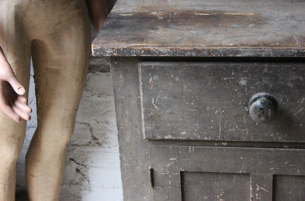 A Decorative c.1900 Painted Pine Cupboard