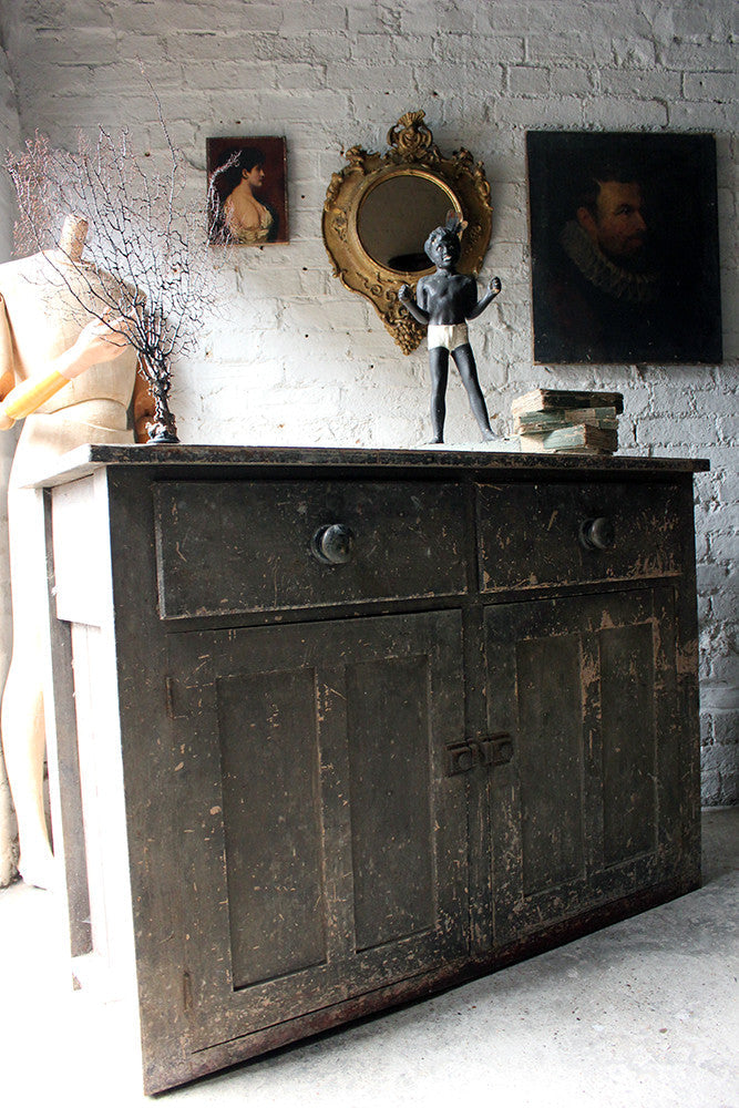 A Decorative c.1900 Painted Pine Cupboard