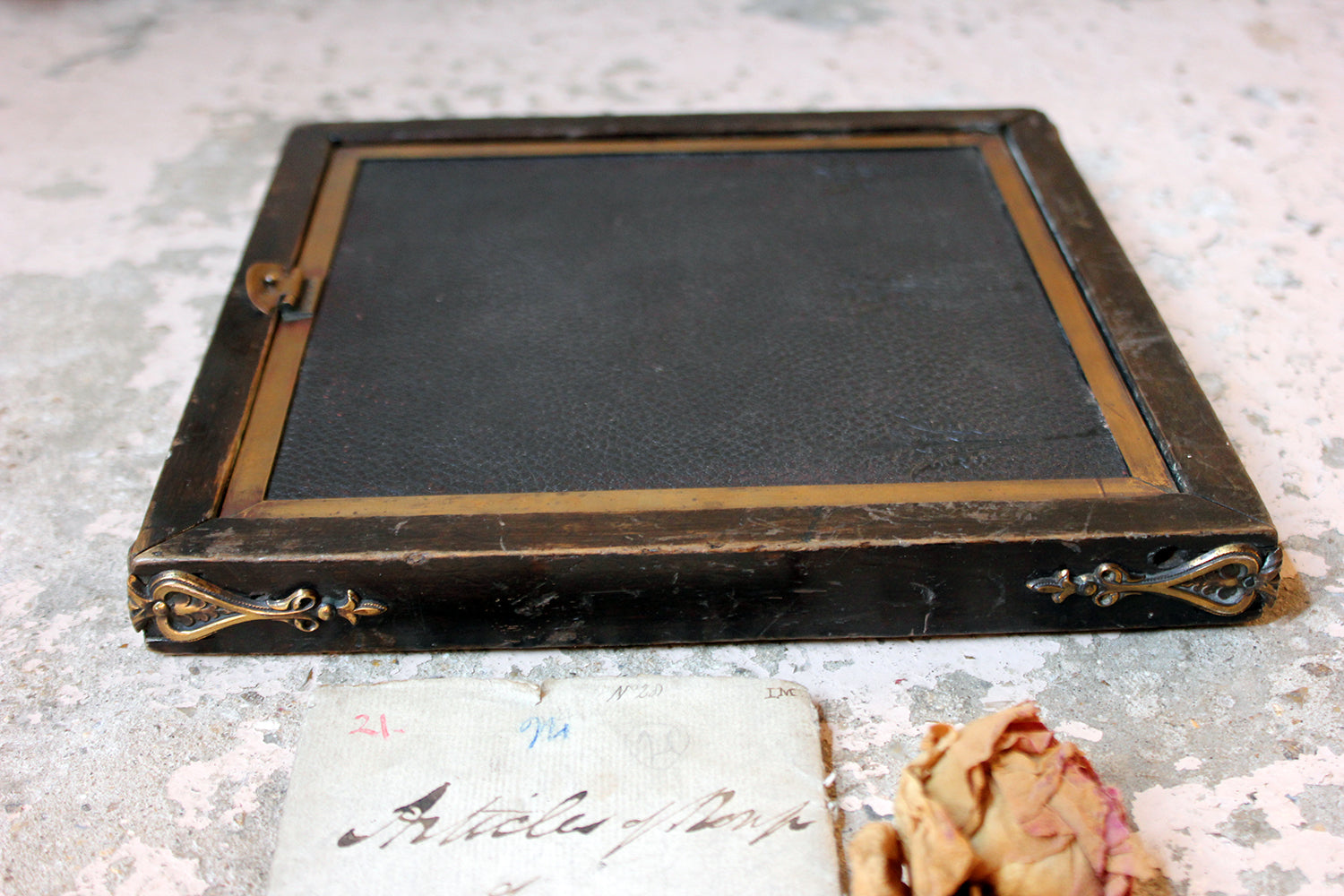 A 19thC French Travelling Triptych Vanity Mirror c.1876
