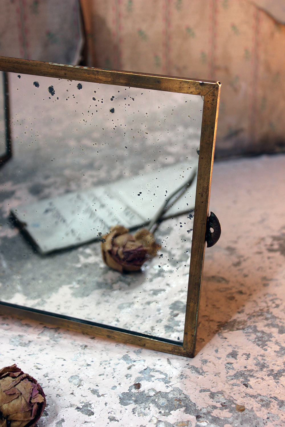 A 19thC French Travelling Triptych Vanity Mirror c.1876