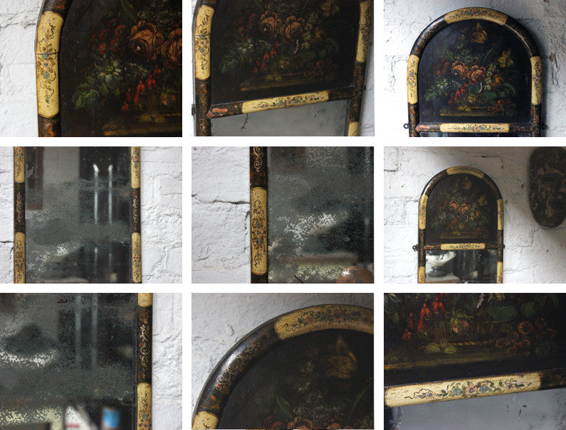 A Decorative Continental c.1800 Painted Trumeau Mirror