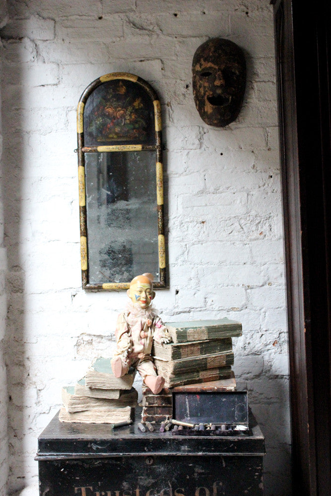 A Decorative Continental c.1800 Painted Trumeau Mirror