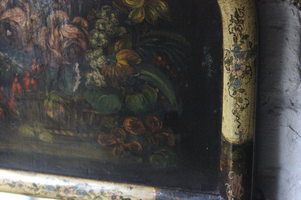 A Decorative Continental c.1800 Painted Trumeau Mirror